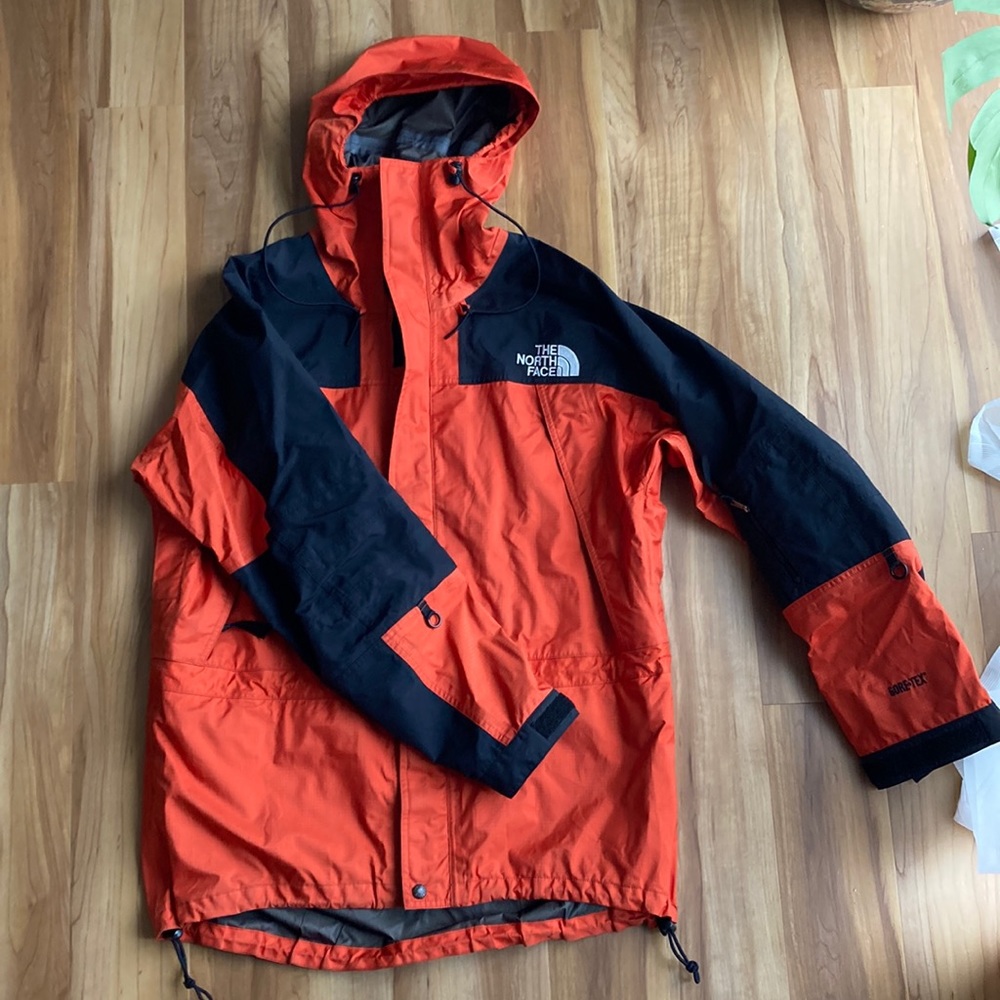 Large Orange North Face Goretex Rain jacket